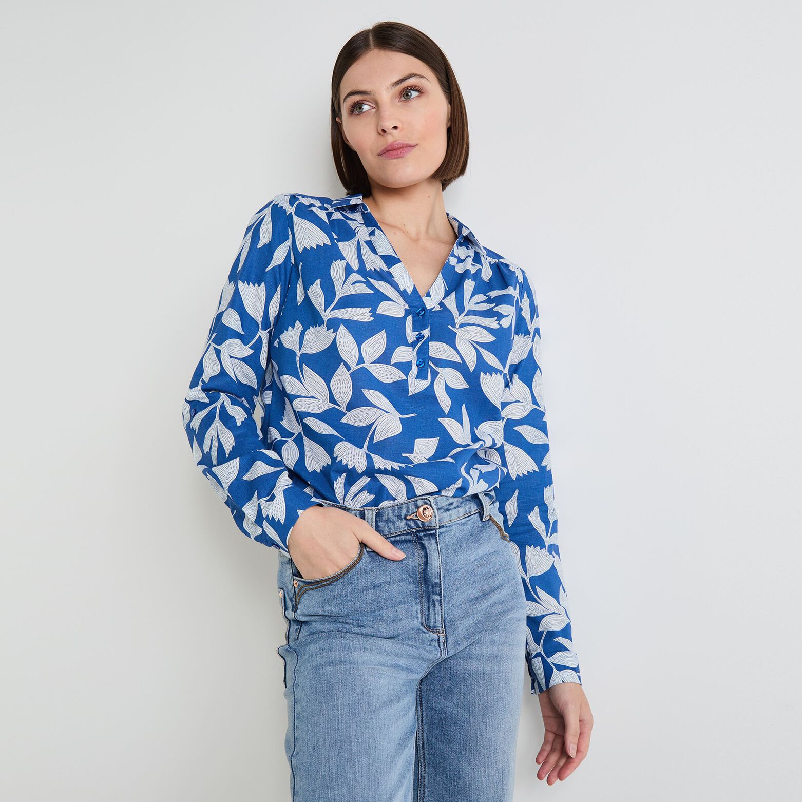 Robe Chemise Femme Bleu Sarcelle en Soie Mélangé Robe Chemise Femme Bleu Sarcelle en Soie Mélangé