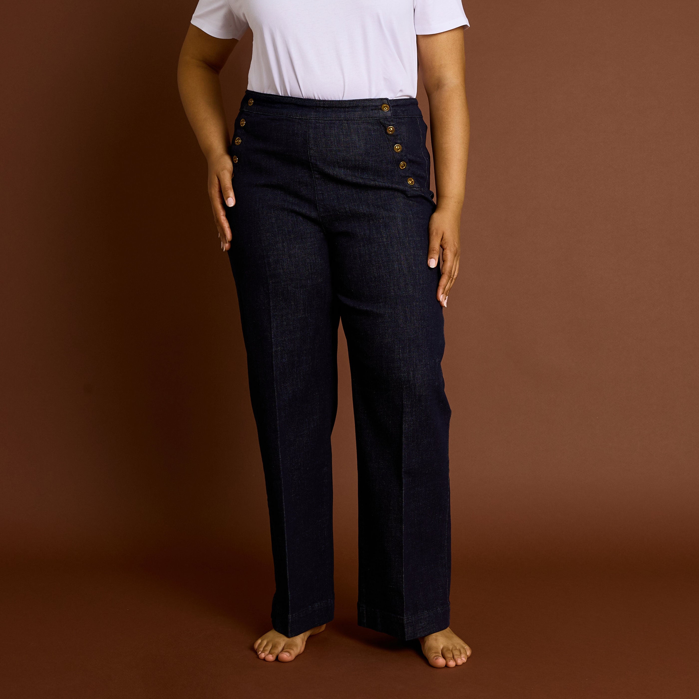 Jean flare &agrave; pont POMPON F02 femme