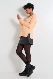Pull col V femme
