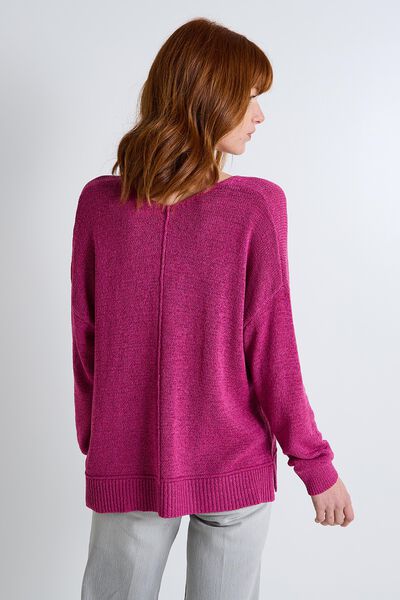 Pull col V femme