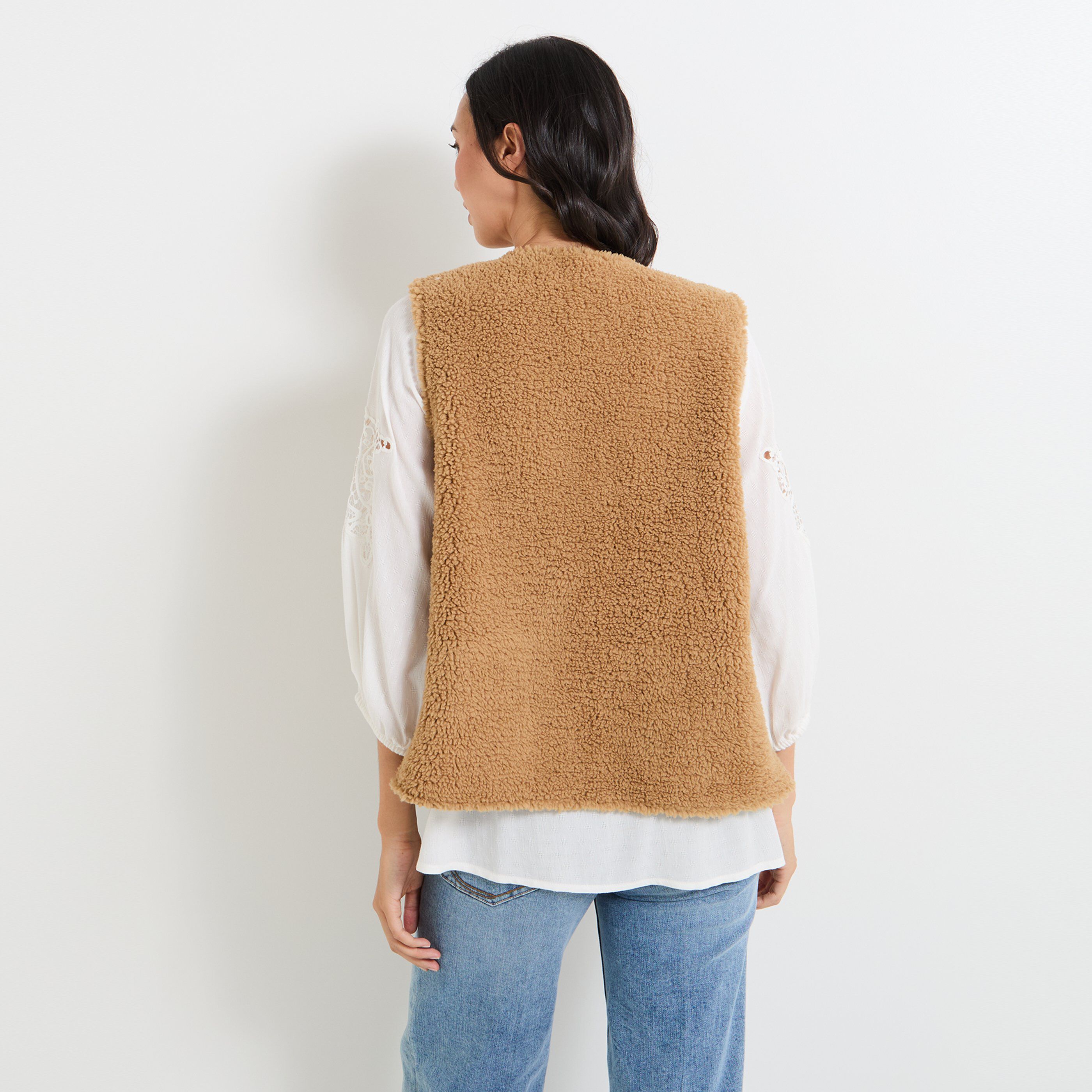 Veste moumoute sans manche on sale
