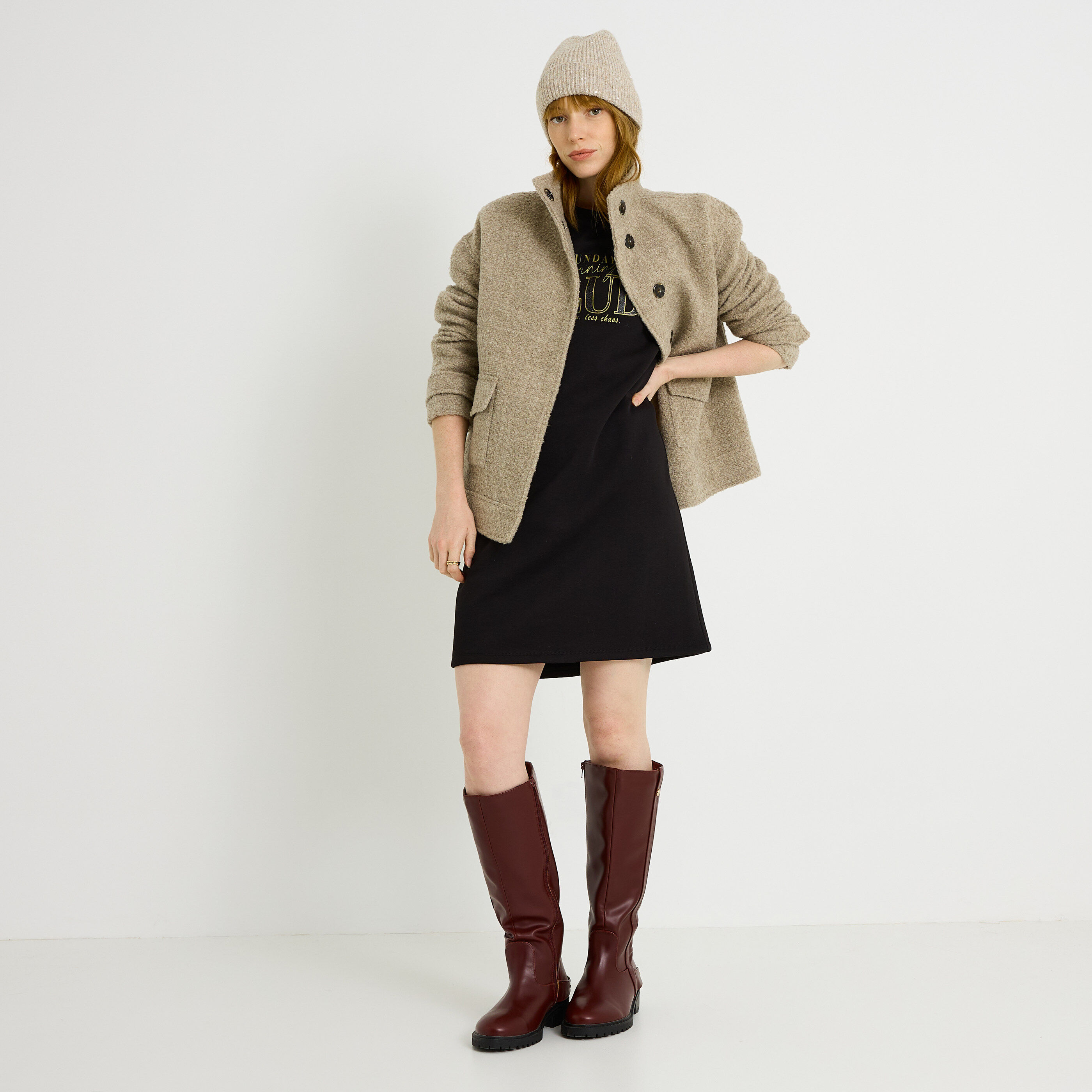 Robe sweat longueur genou