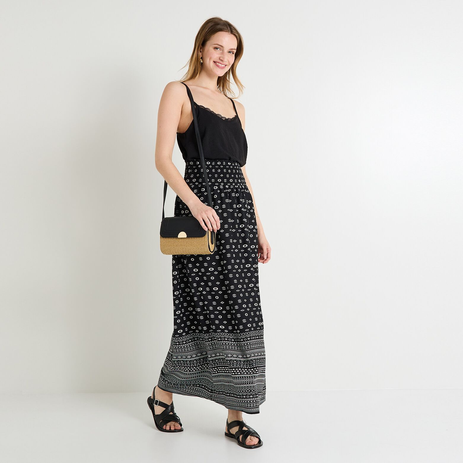 Jupe longue imprimée femme