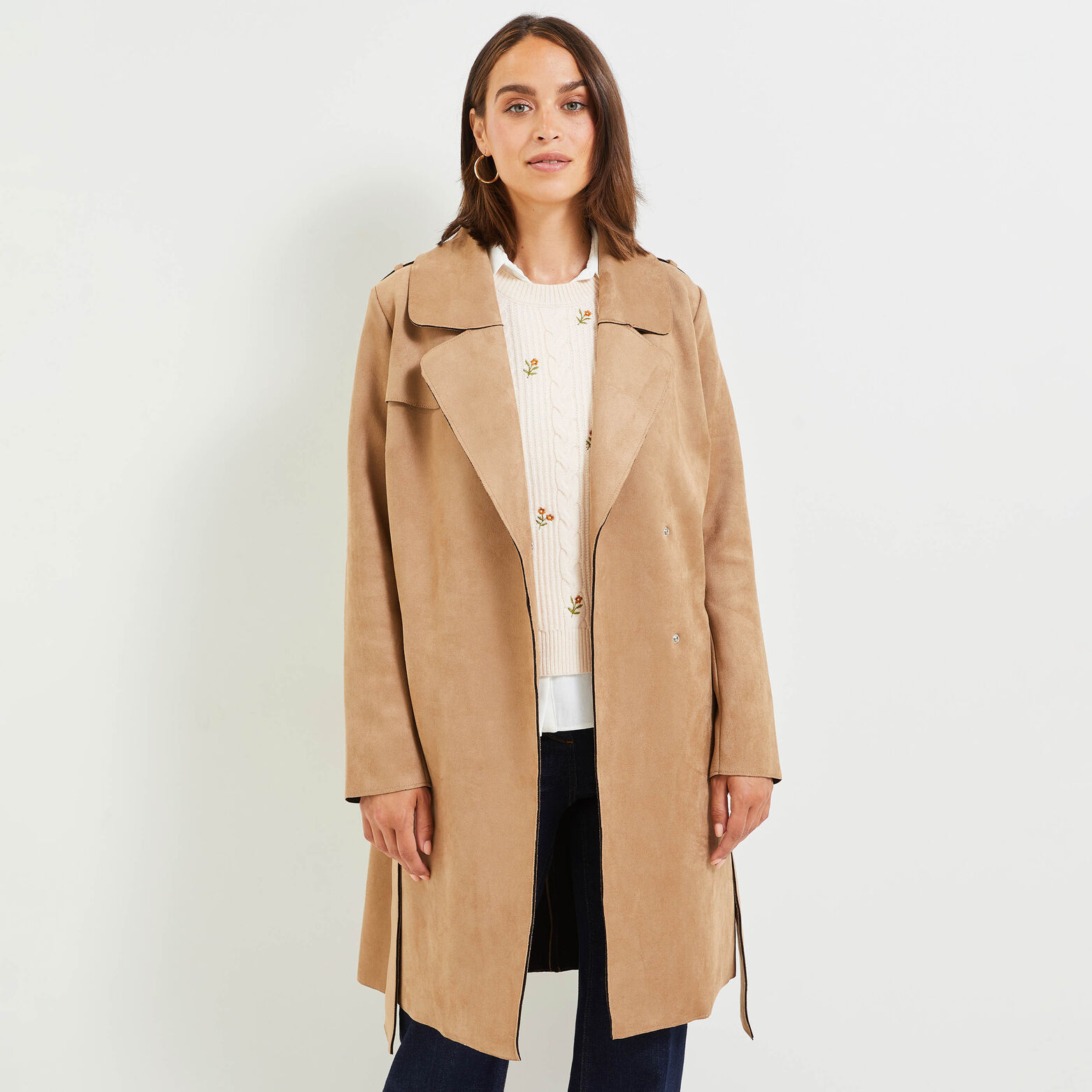 Trench suedine femme