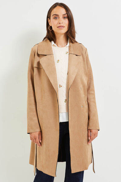 Trench suedine femme