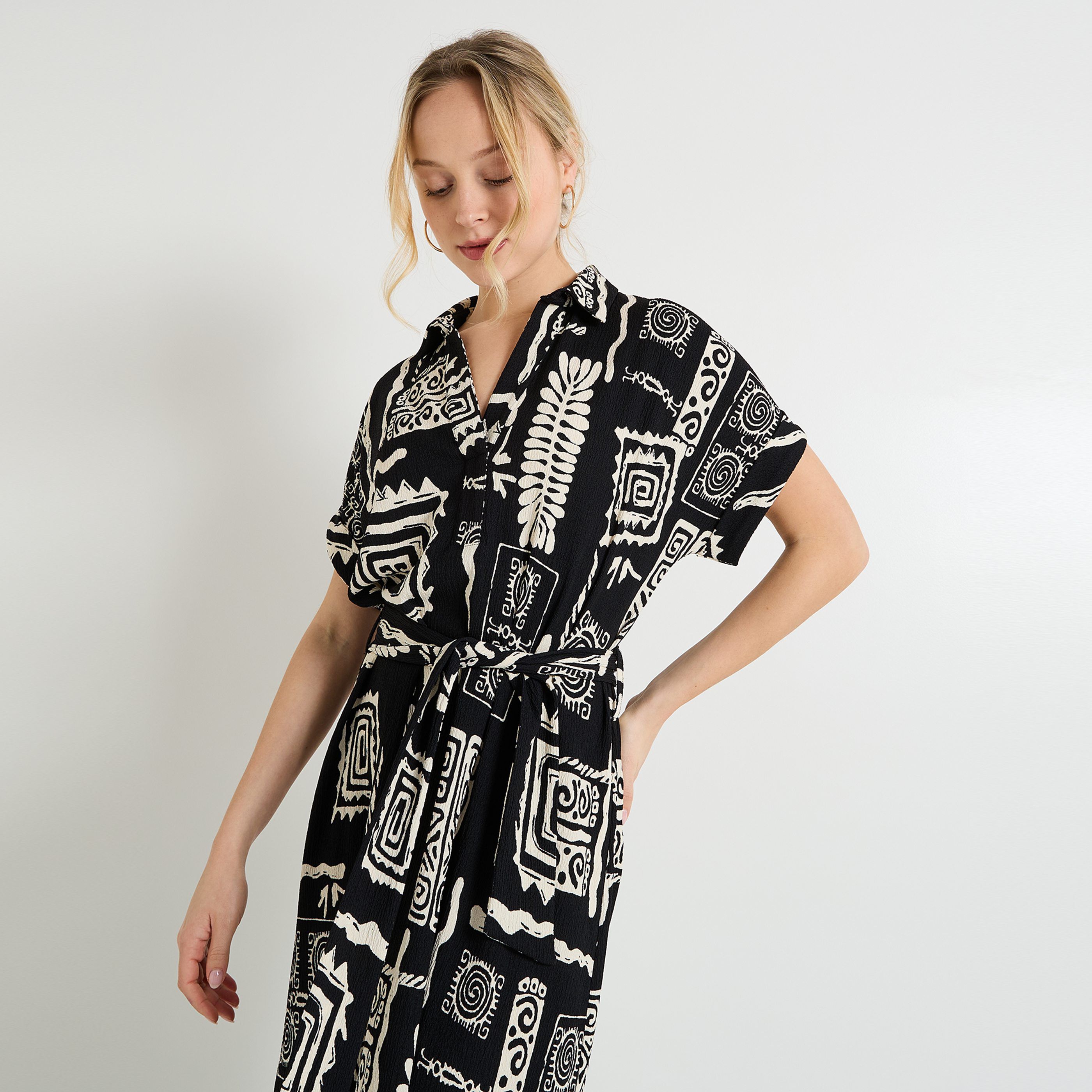 Robe col chemise femme