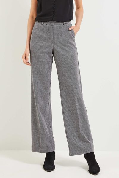 Pantalon large maille côtelée femme