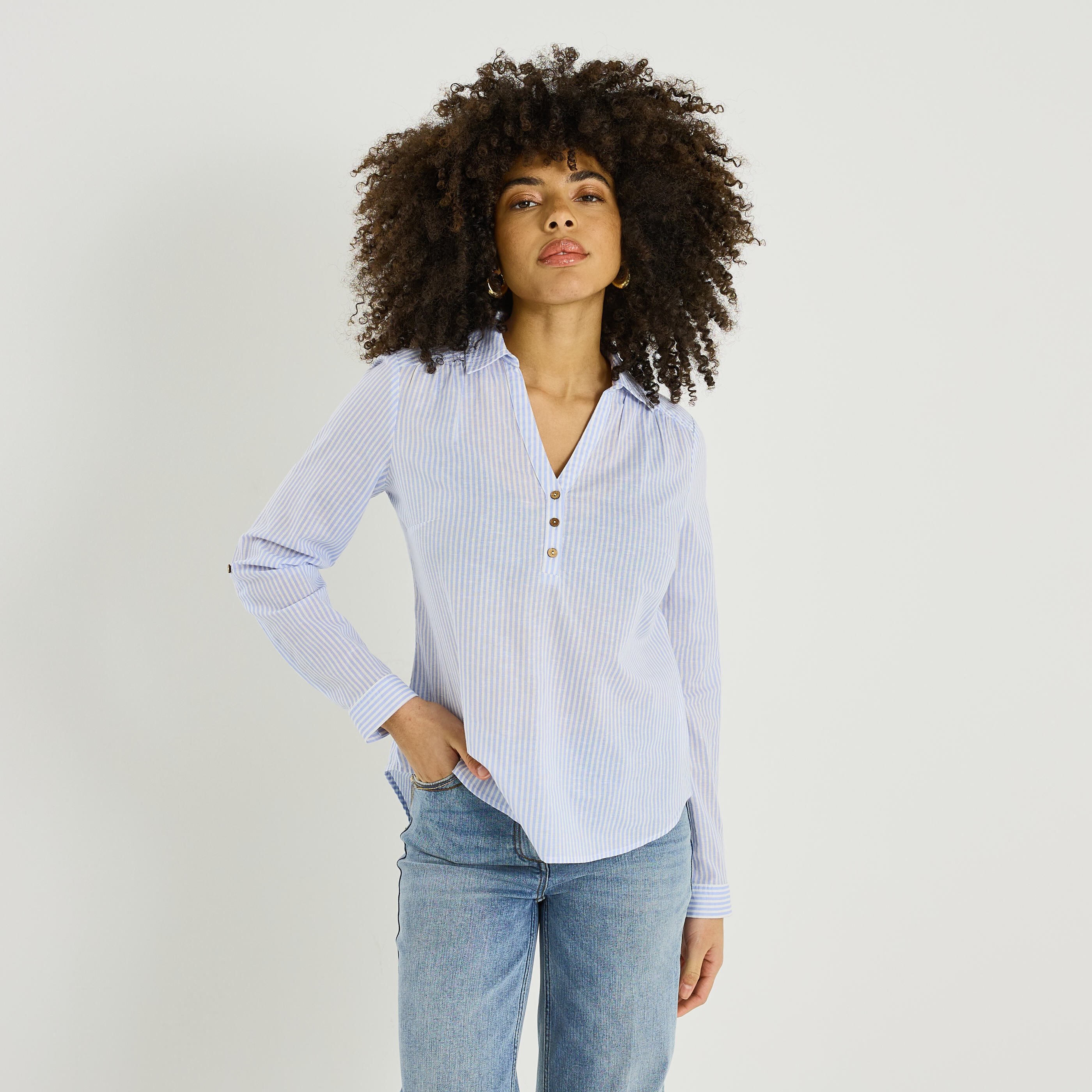 Vareuse &agrave; rayures verticales femme