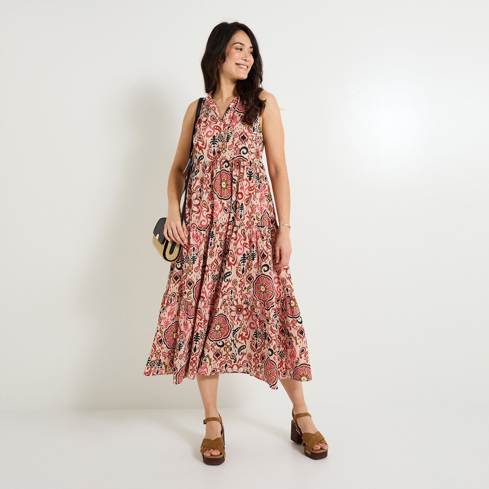 Robe longue imprimée femme