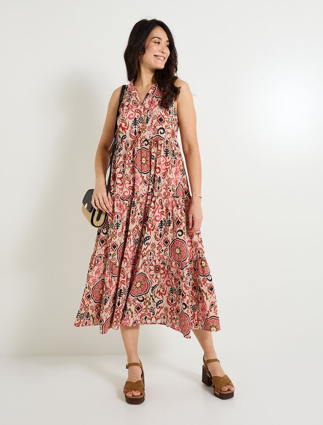 Robe longue imprimée femme