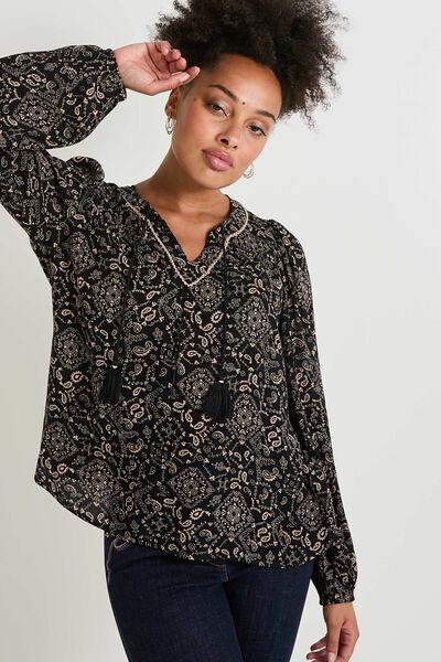 Blouse imprimée col V femme