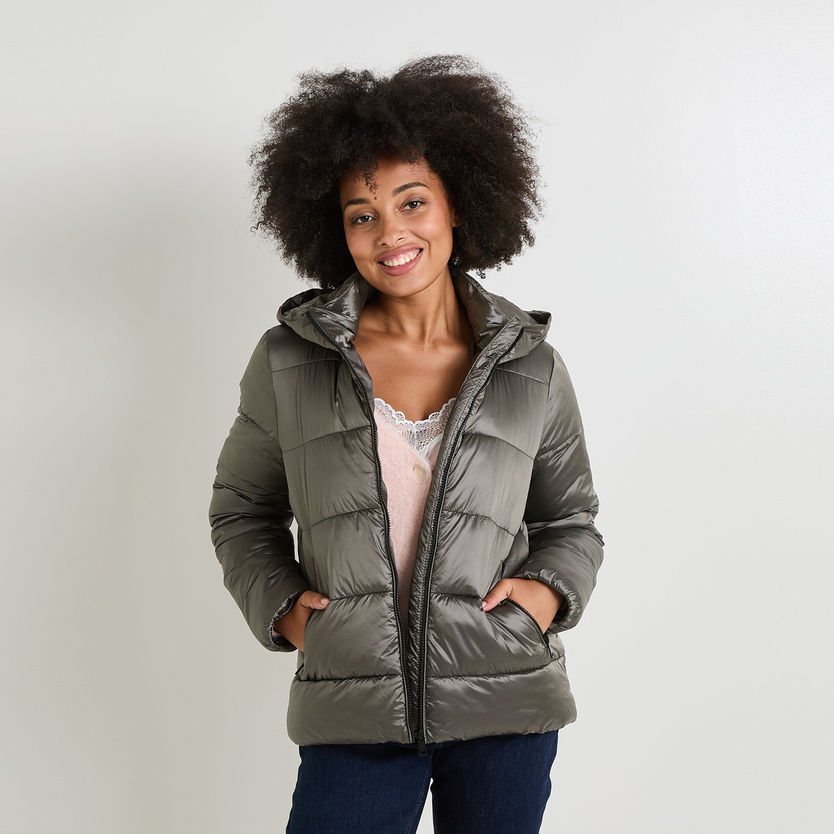 Doudoune femme grise top