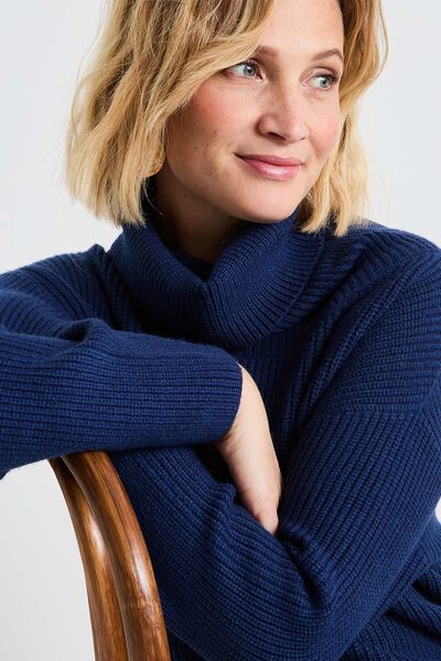 Pull col roulé femme
