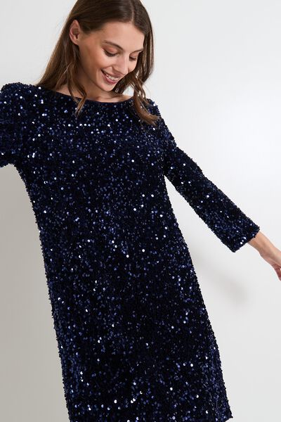 Robe velours paillettes femme