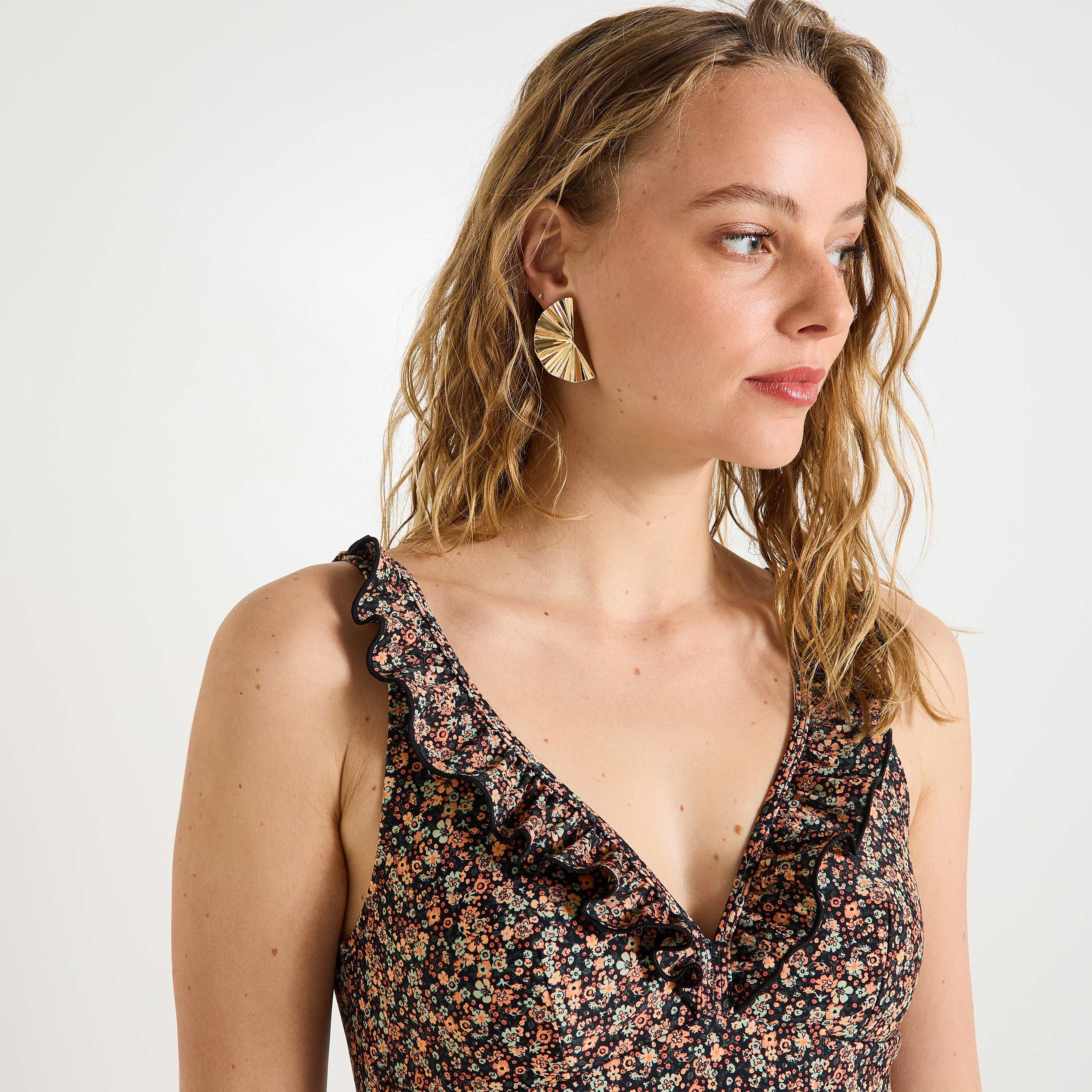 Maillot de bain 1 pi&egrave;ce fleuri femme