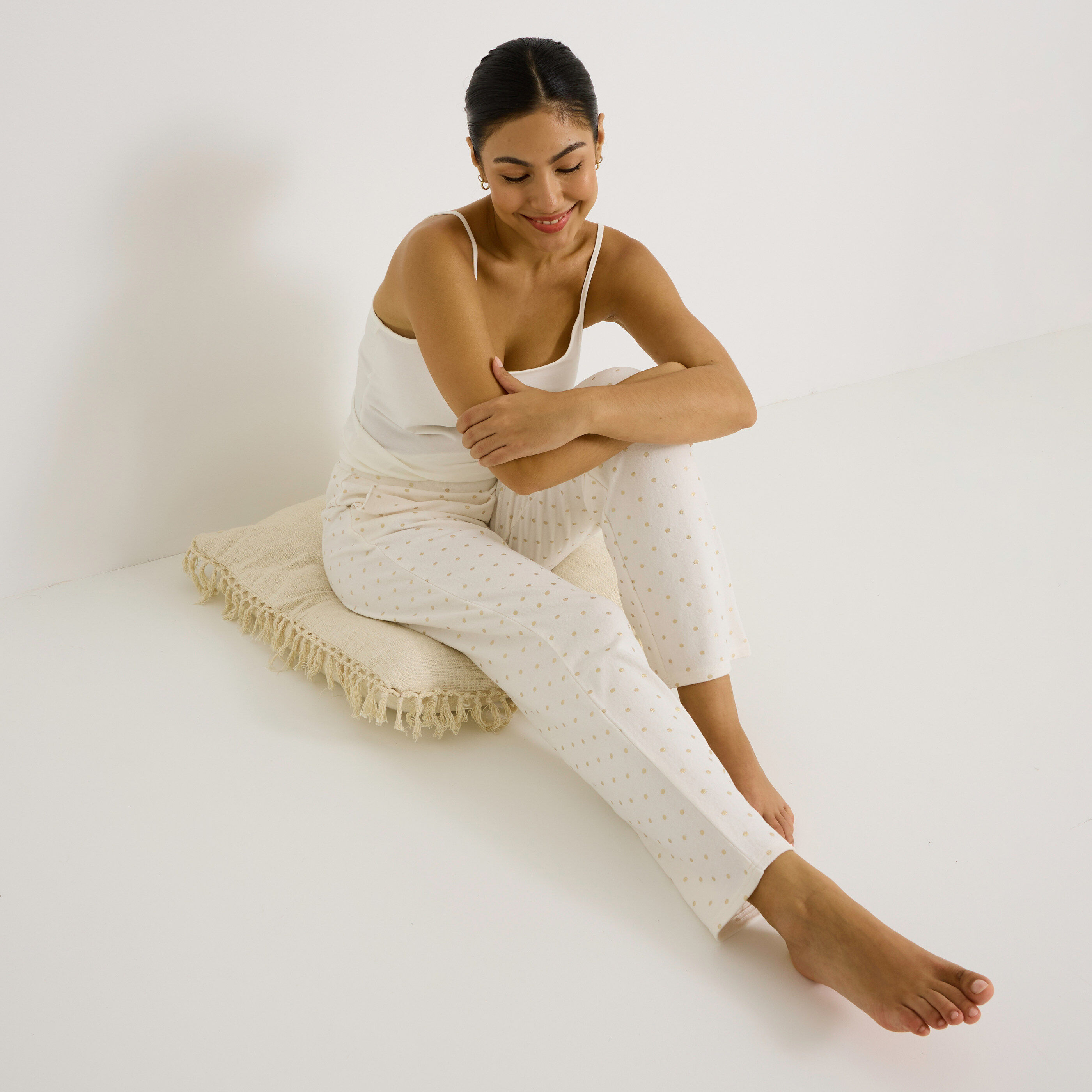 Pantalon de pyjama imprim&eacute; &agrave; pois femme