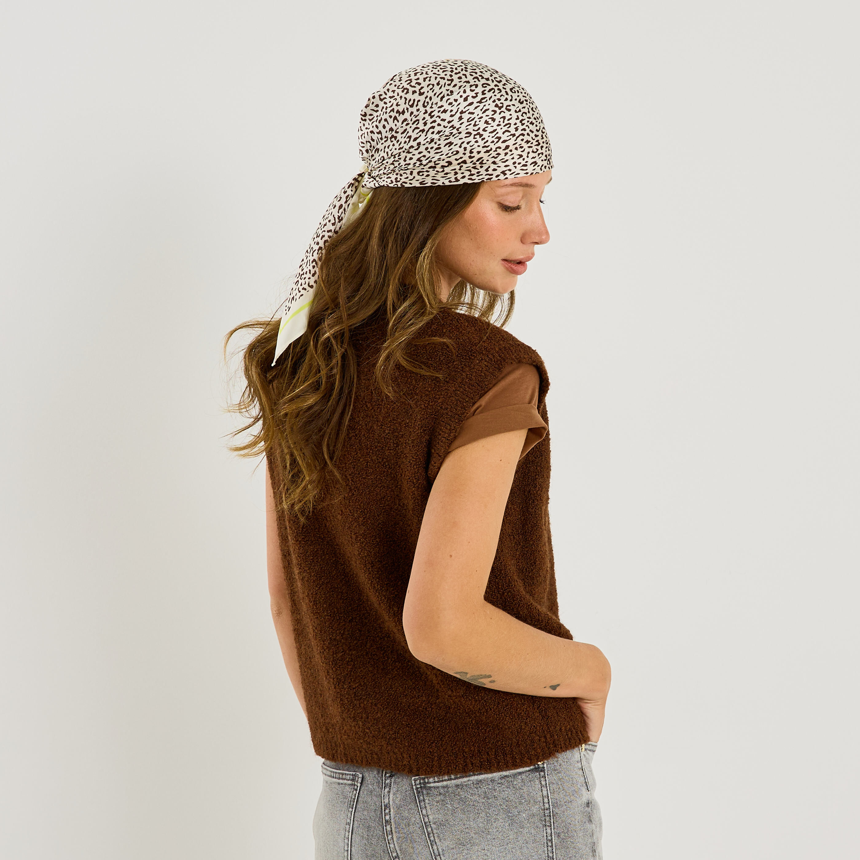 Gilet uni sans manches femme