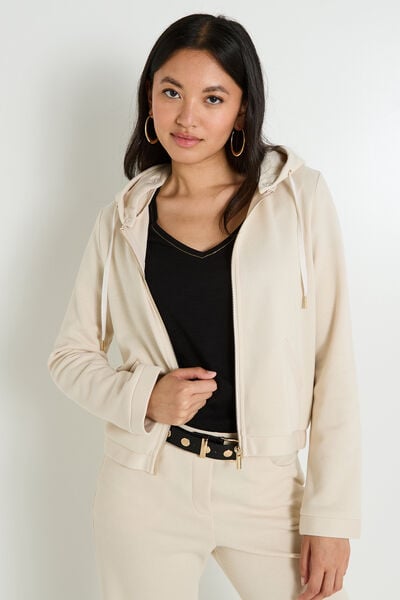 Veste zippée à capuche amovible femme