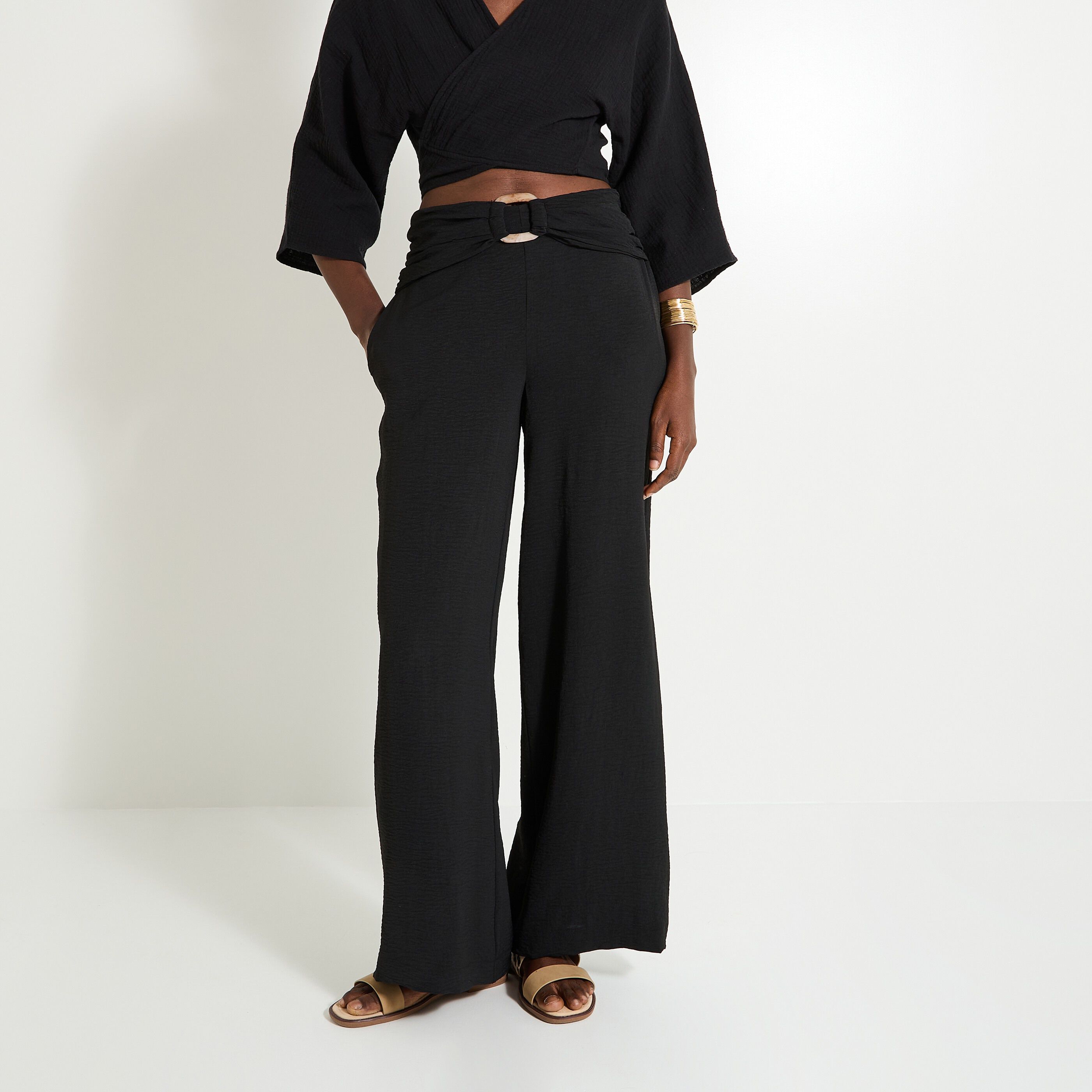 Pantalon large femme