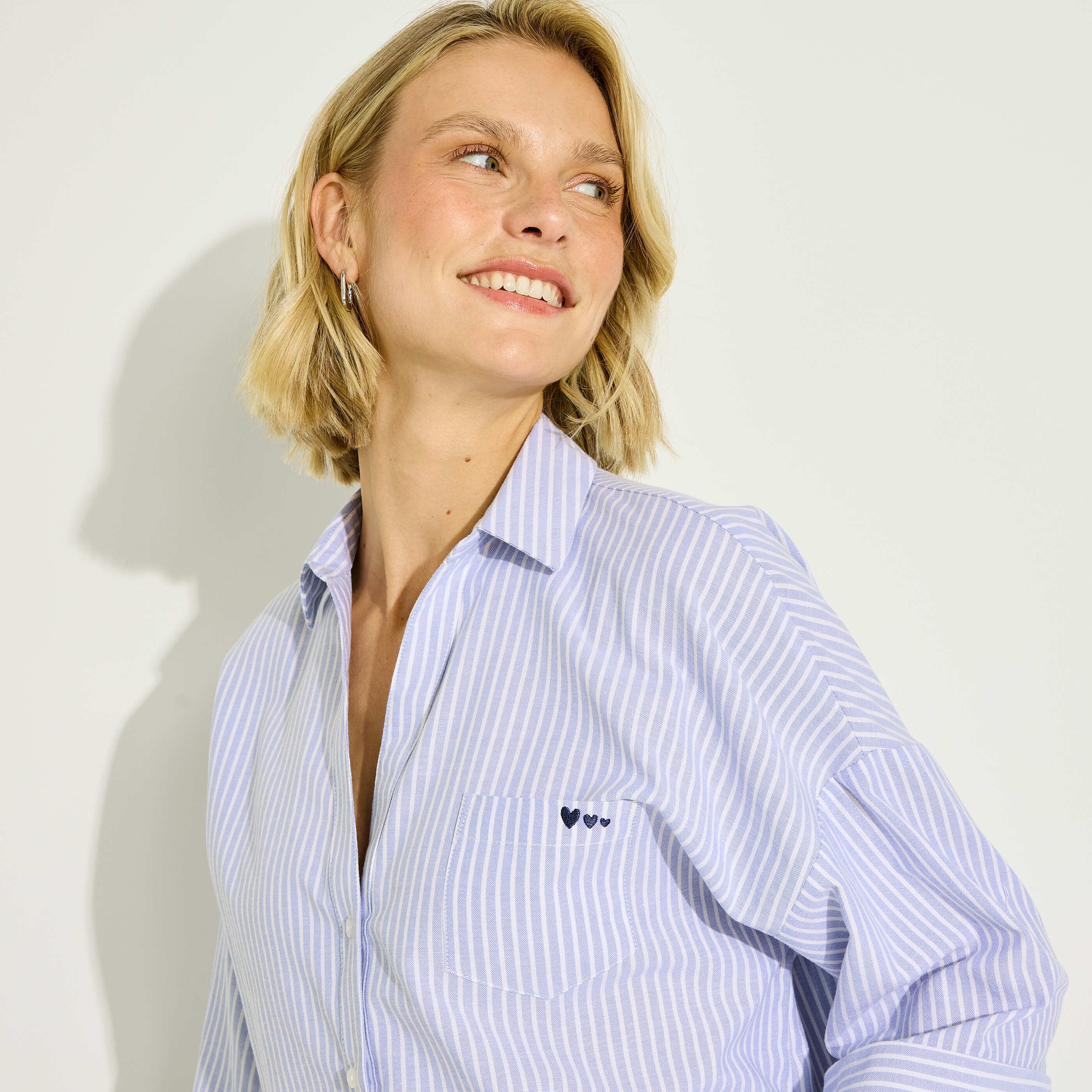 Chemise ray&eacute;e manches 3/4 femme