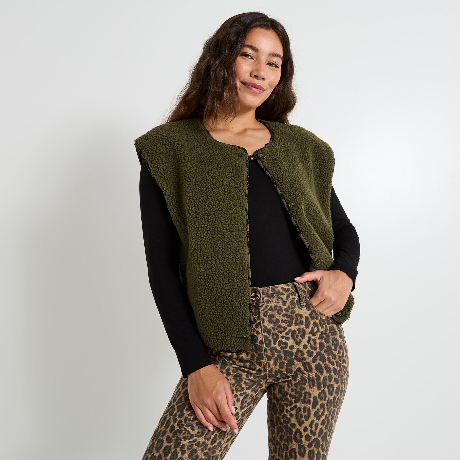Gilet réversible sans manches femme