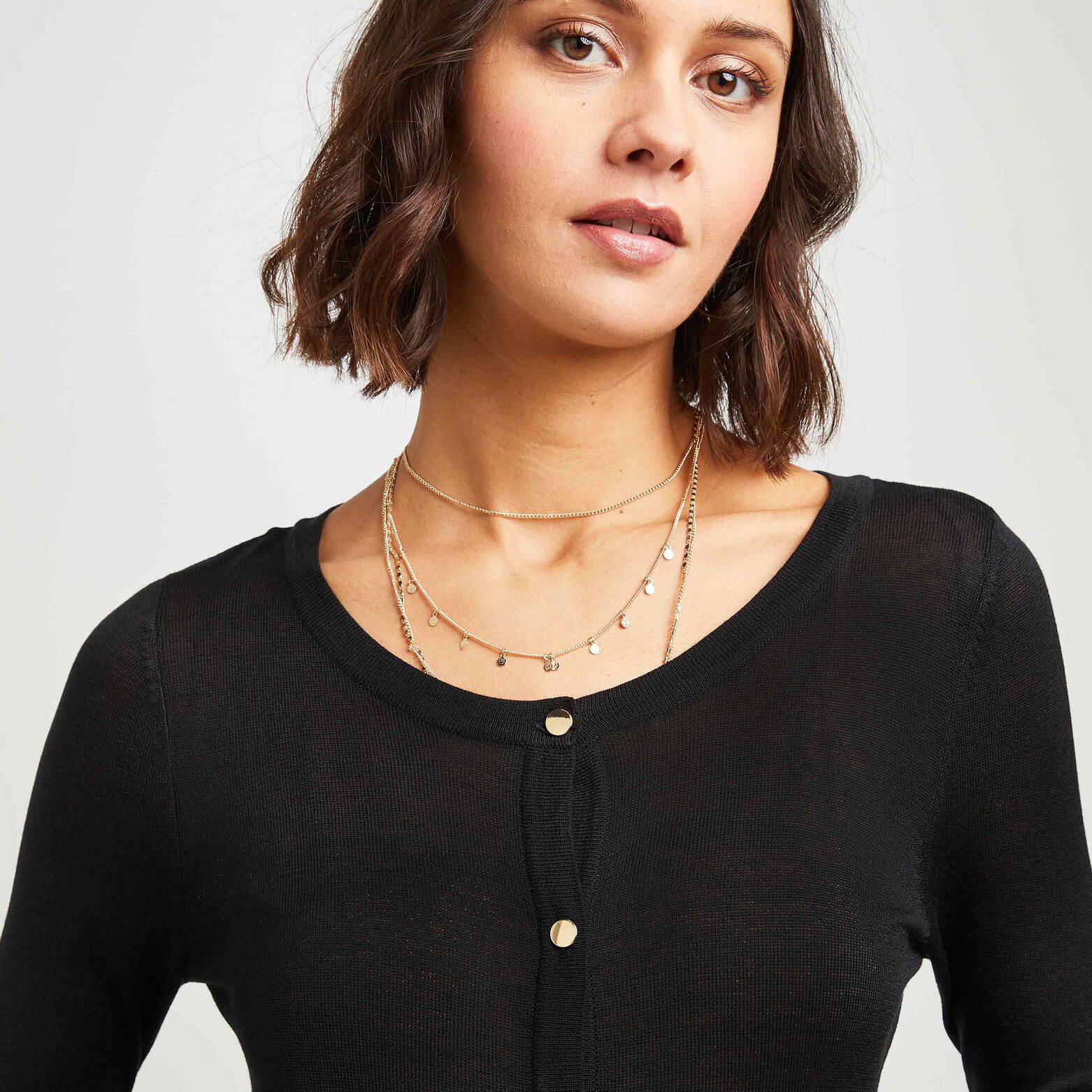 Gilet noir col rond 