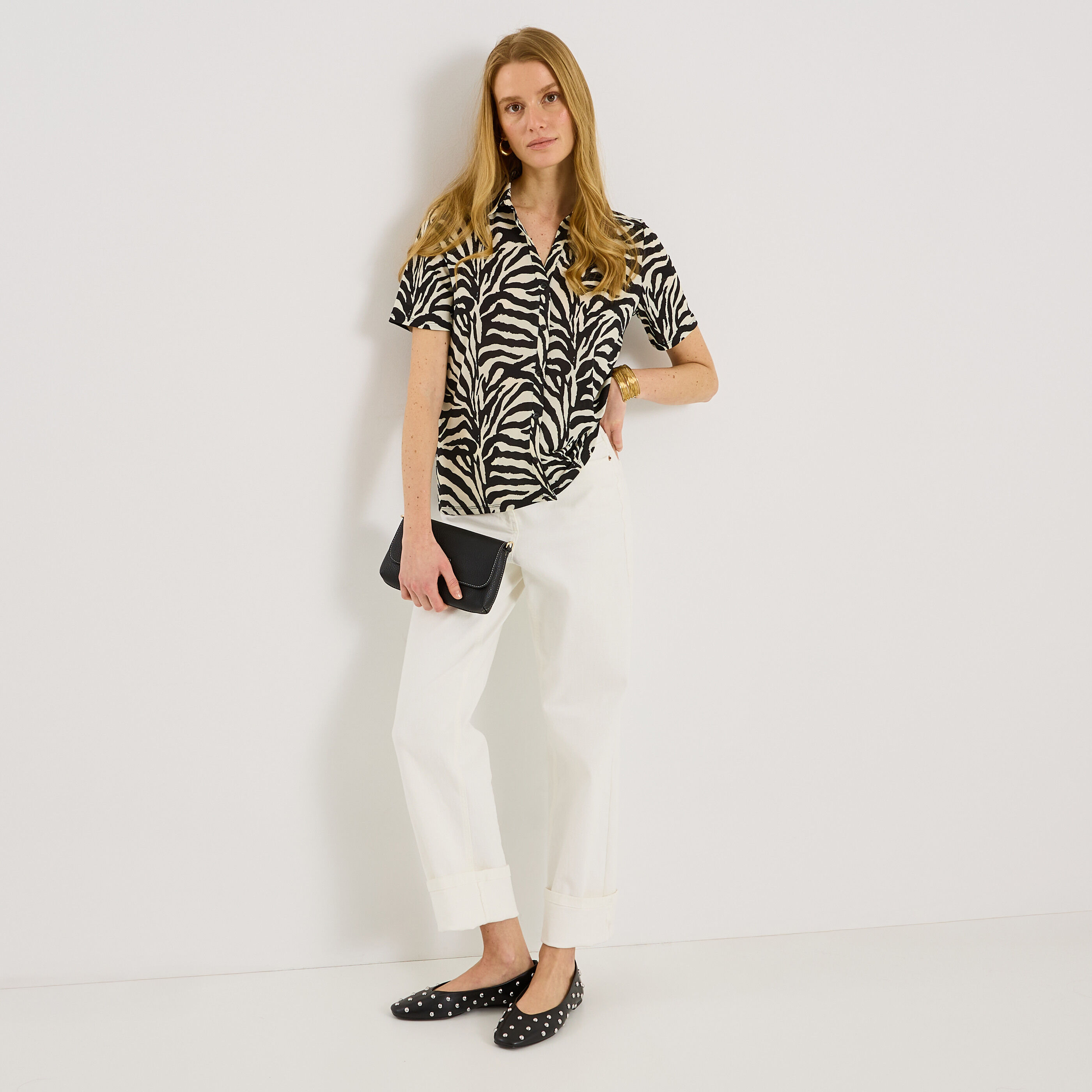 Chemise imprim&eacute; z&eacute;br&eacute; femme