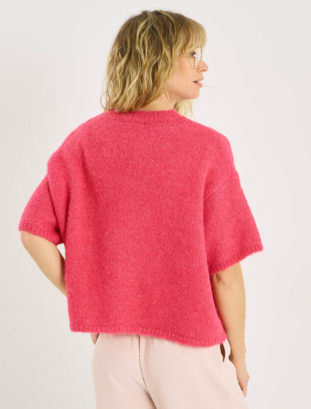 Pull manches courtes ample femme