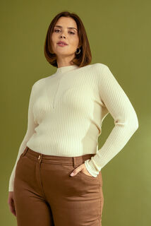 Pull col montant femme