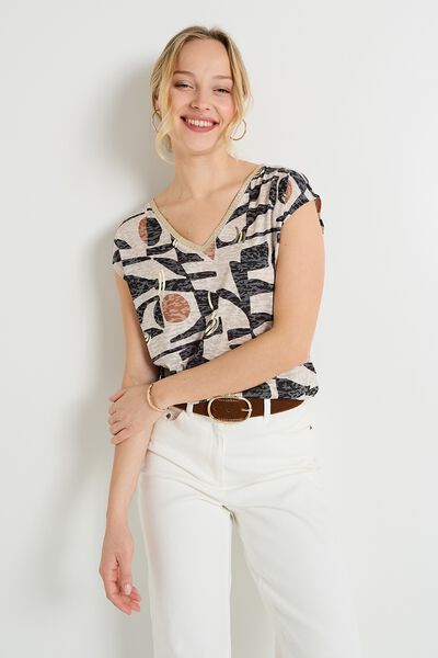 T-shirt col V femme