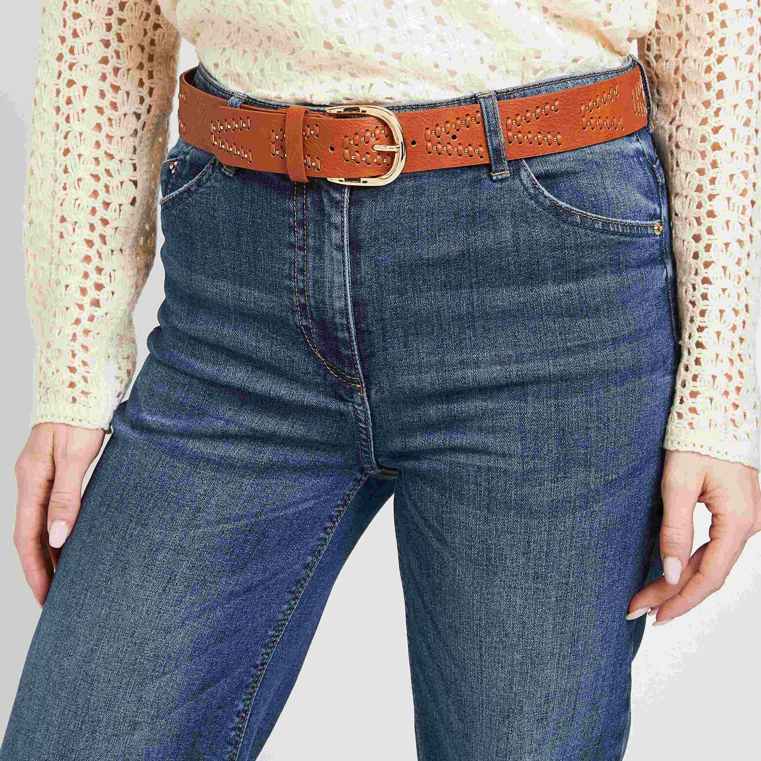 Ceinture fantaisie cloutée femme