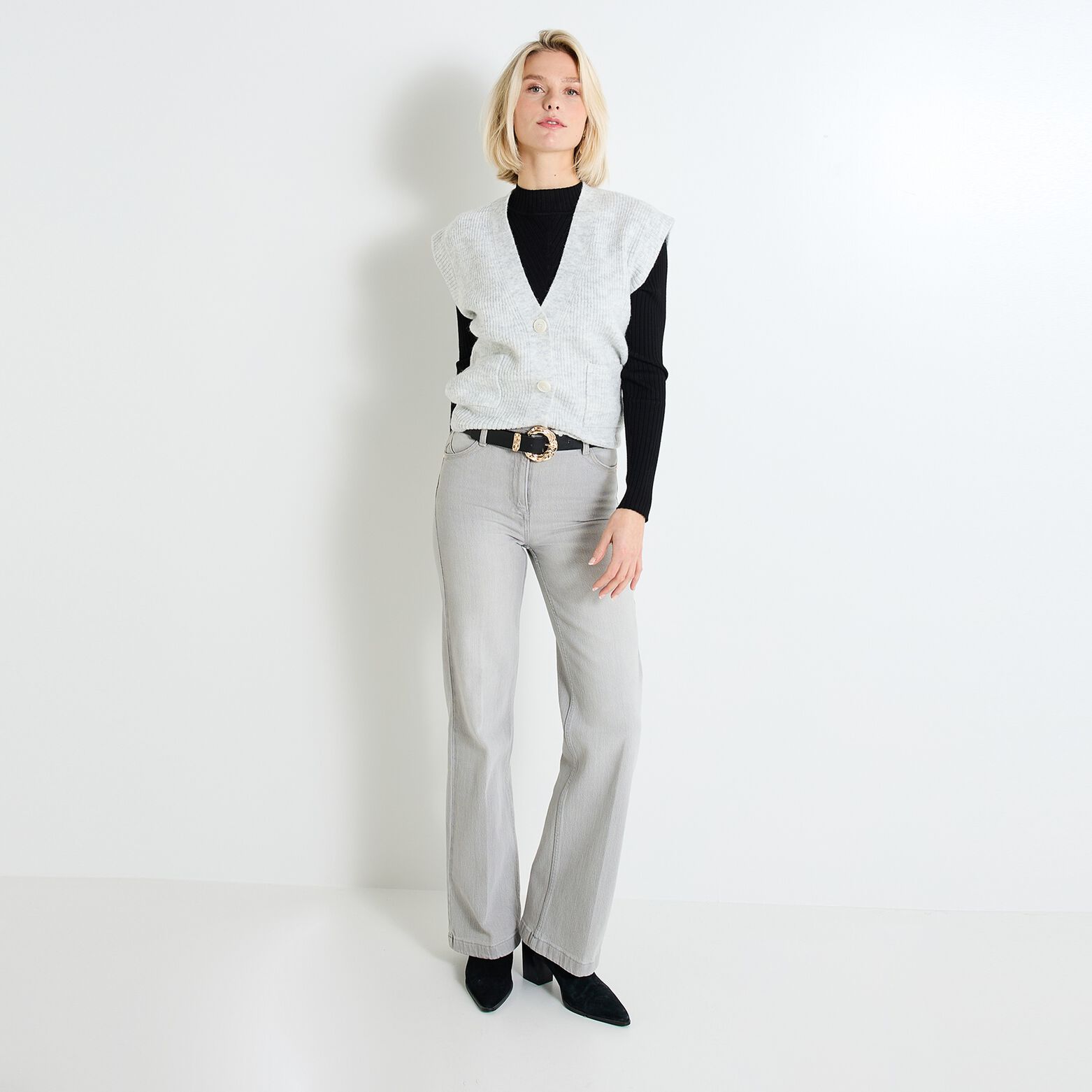 Gilet col V femme