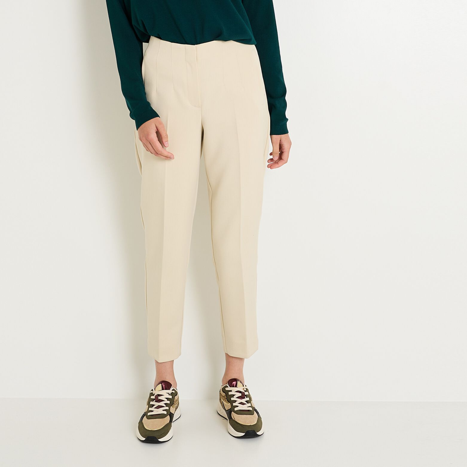 Pantalon taille haute femme