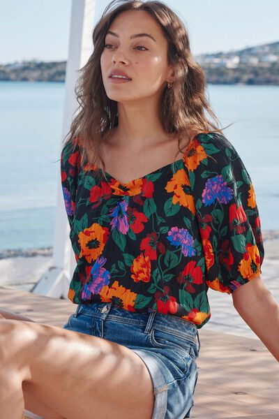 Blouse fleurie femme