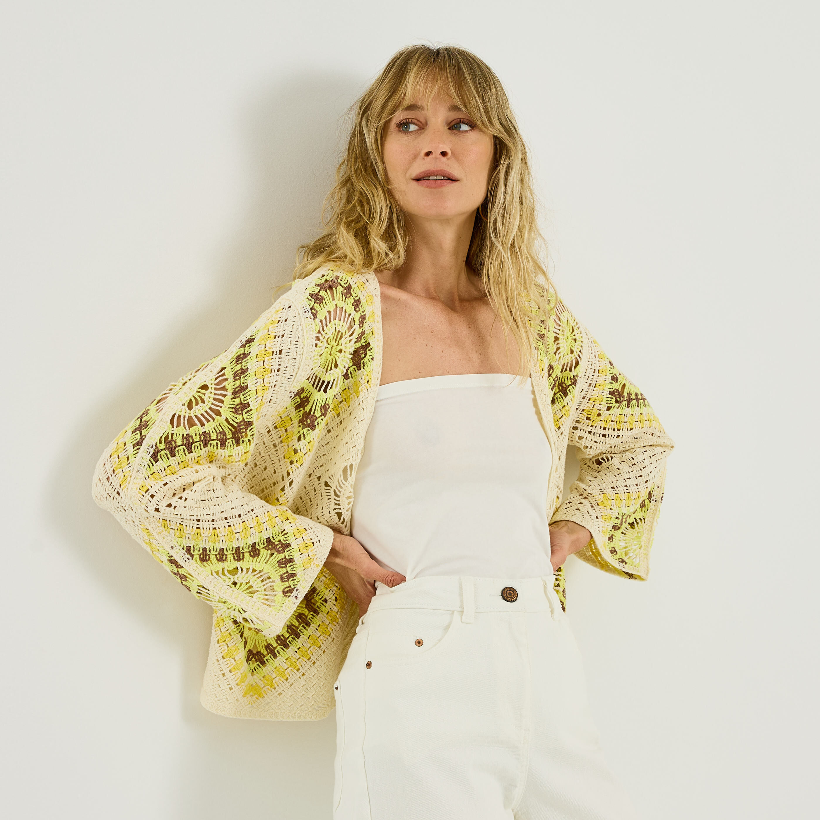 Gilet en crochet femme