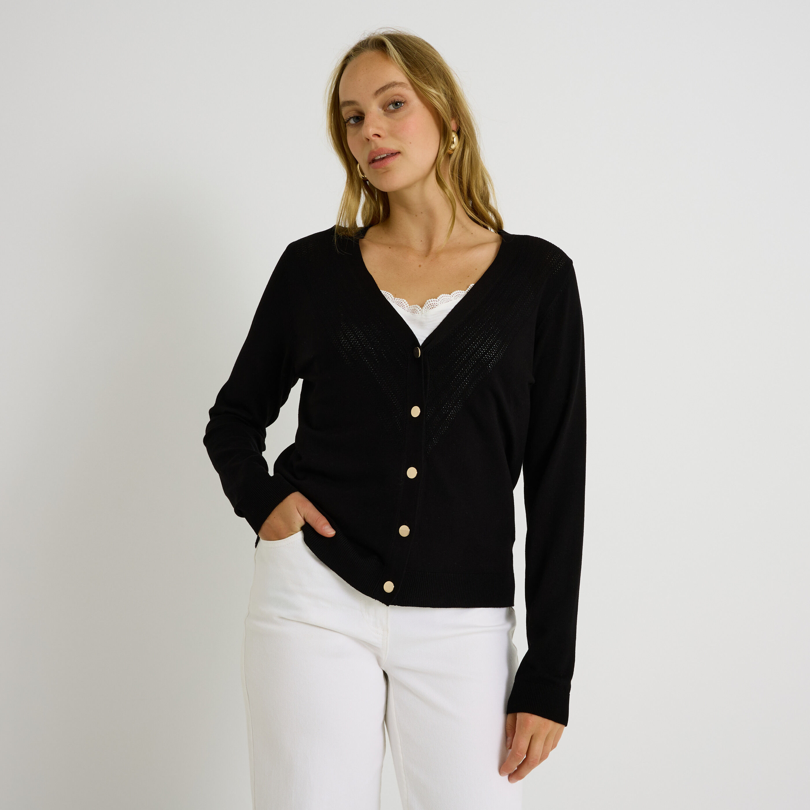 Gilet en maille fine femme