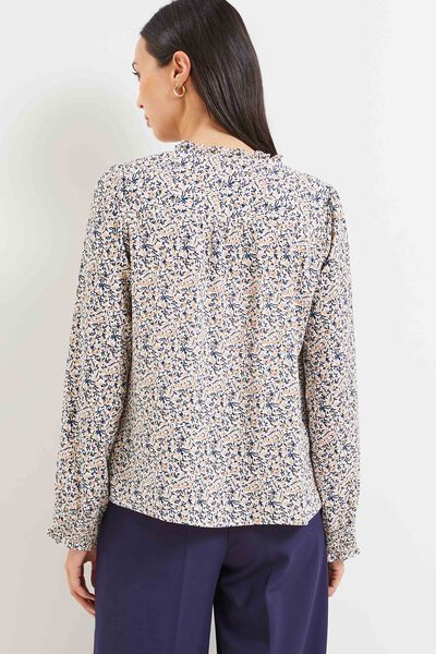Blouse à smock fleurie
