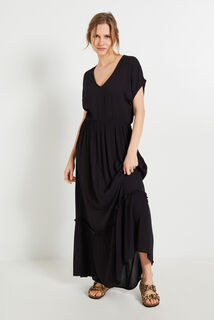 Robe longue crepon femme