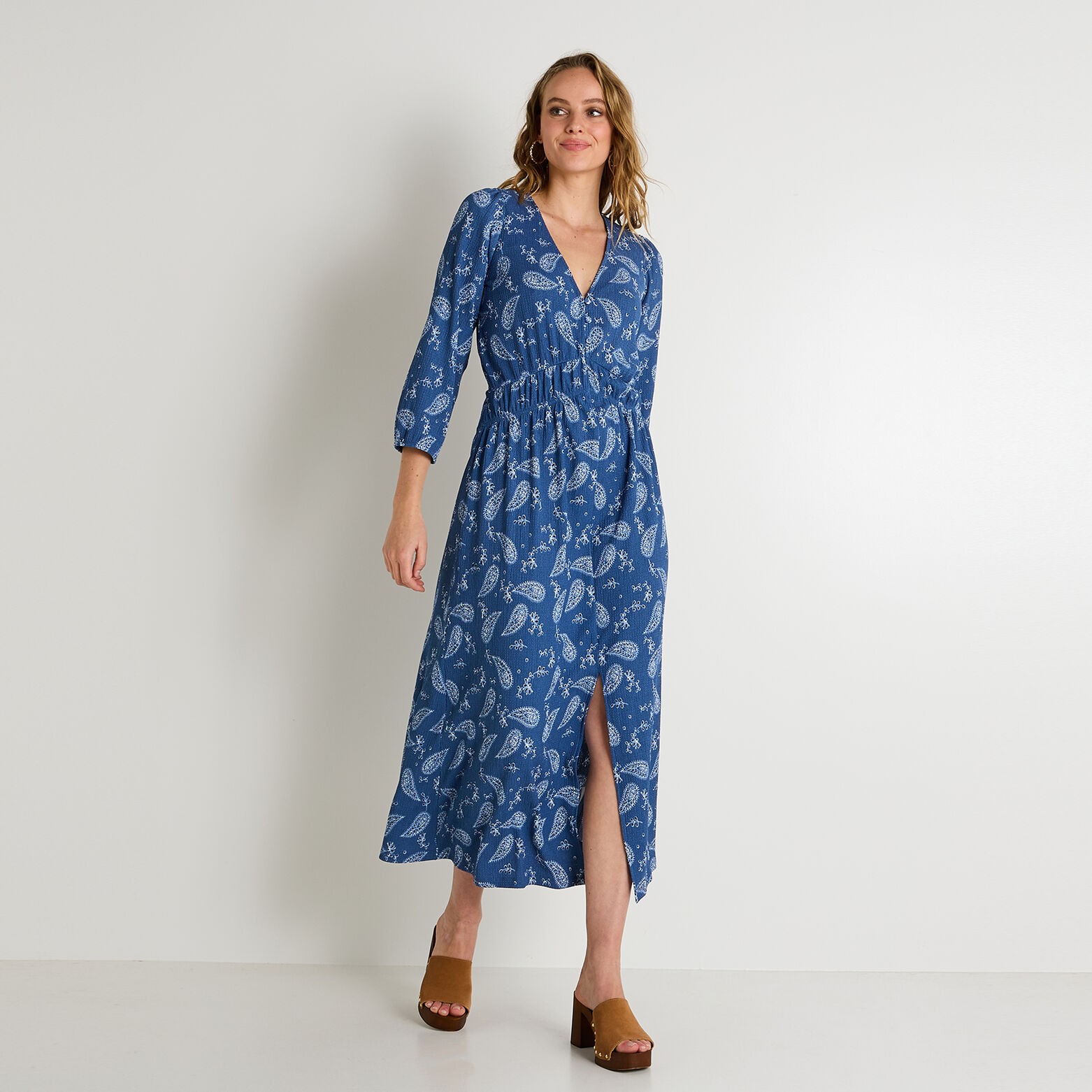 Robe en maille imprimée femme