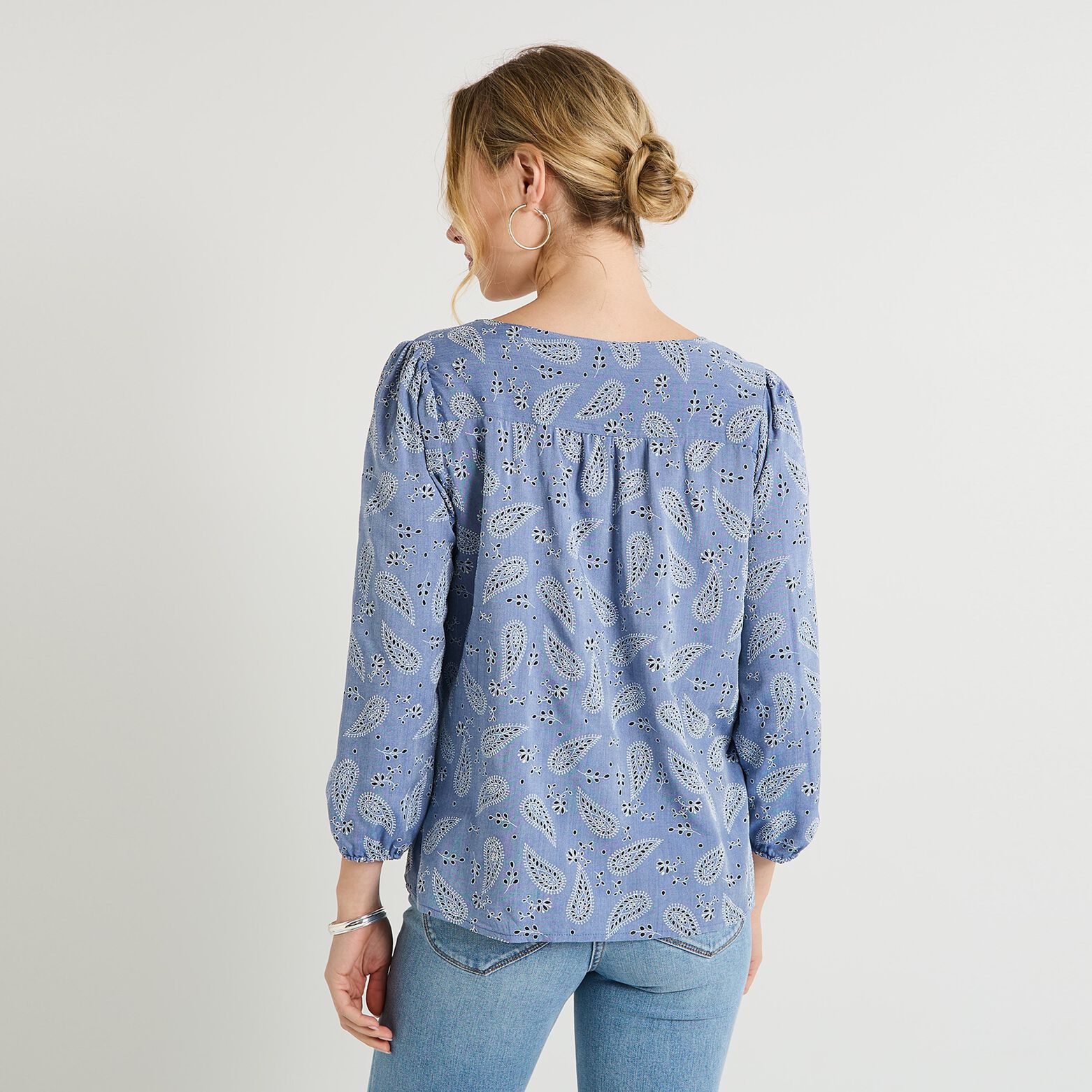 Blouse col V femme