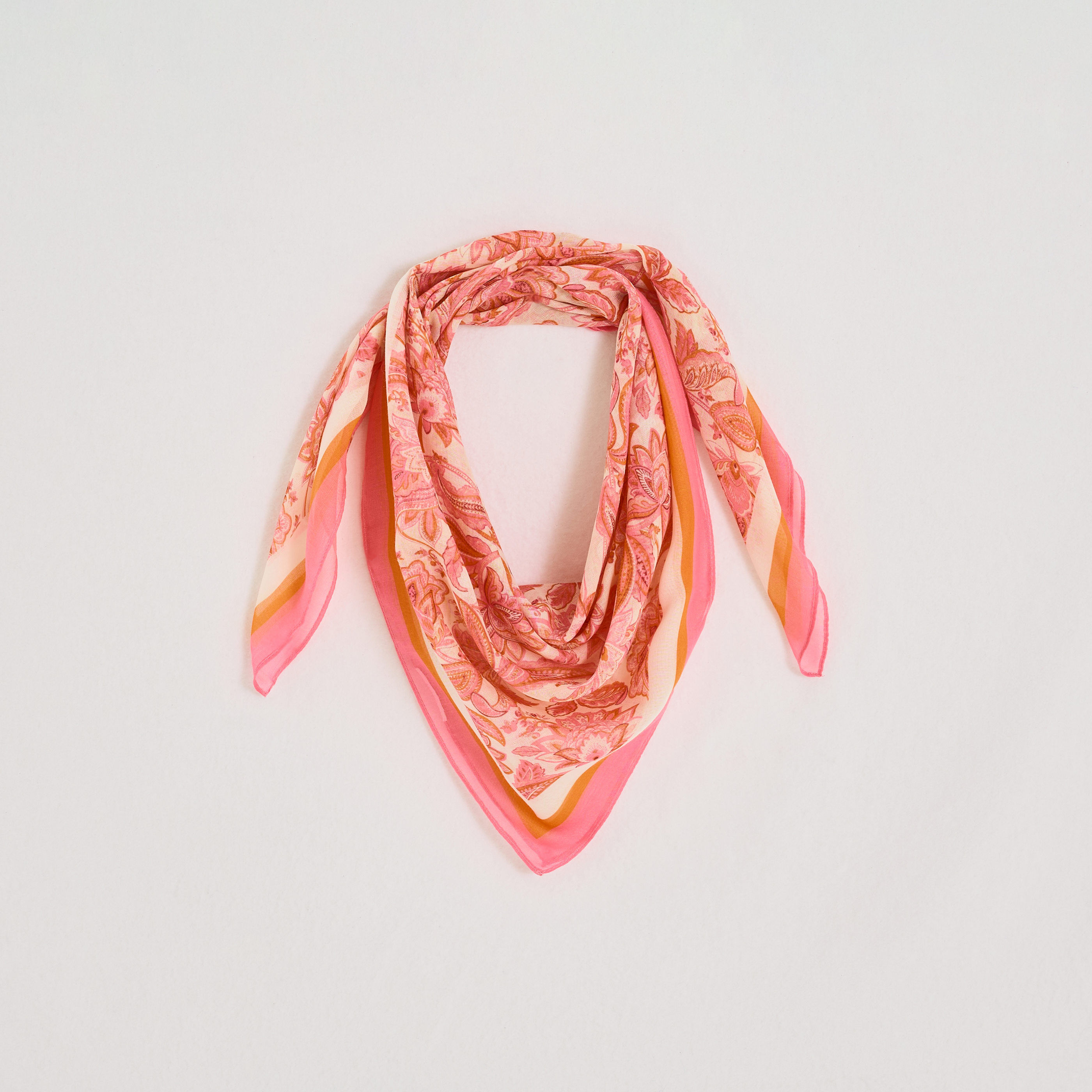 Foulard carr&eacute; imprim&eacute; floral femme