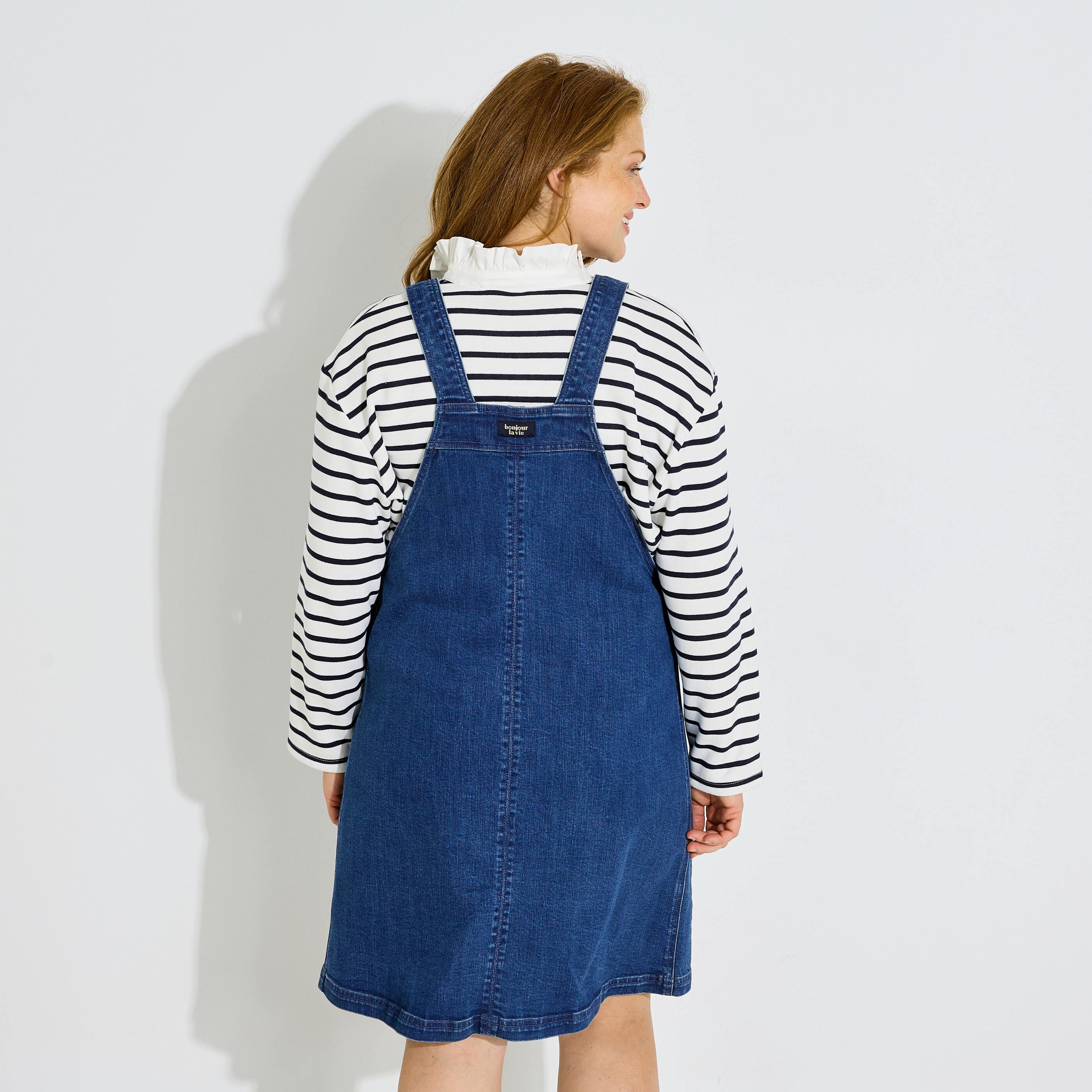 Robe chasuble en jean femme