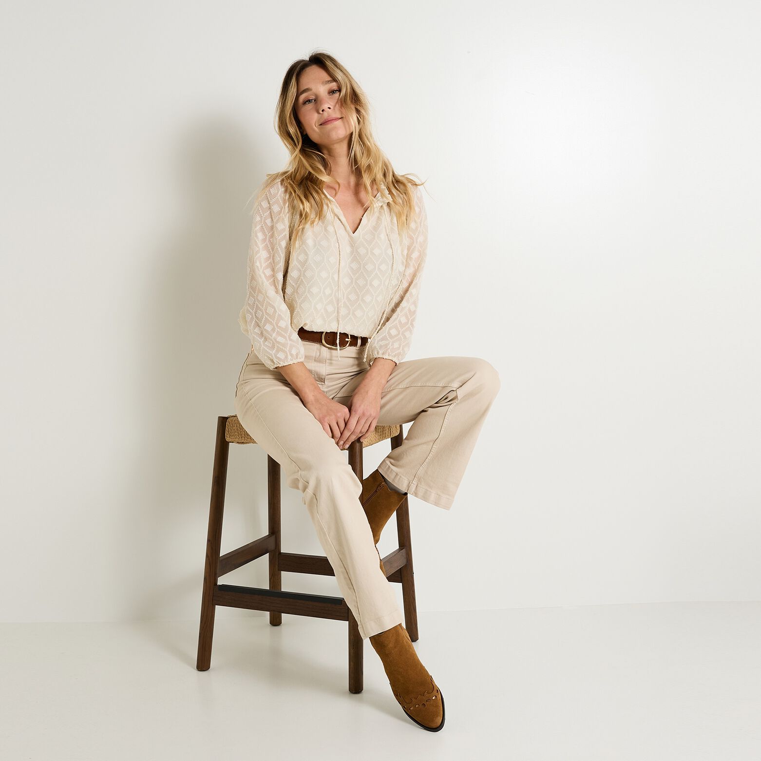 Blouse en jacquard femme