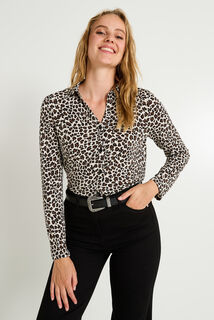 Chemise imprimé léopard femme