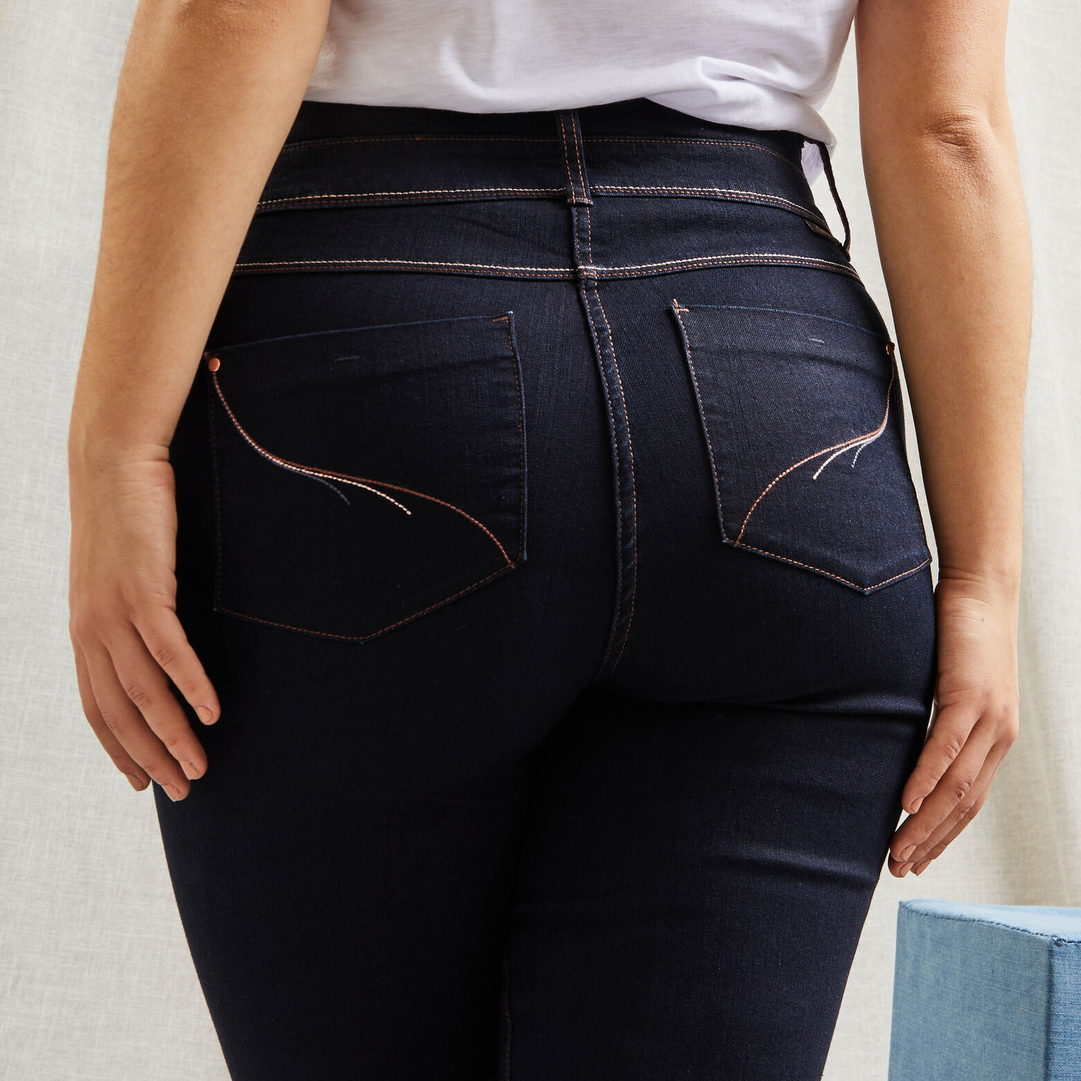 Jean raccourci taille haute HANOI femme