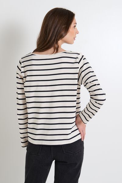 T shirt rayé manches longues femme