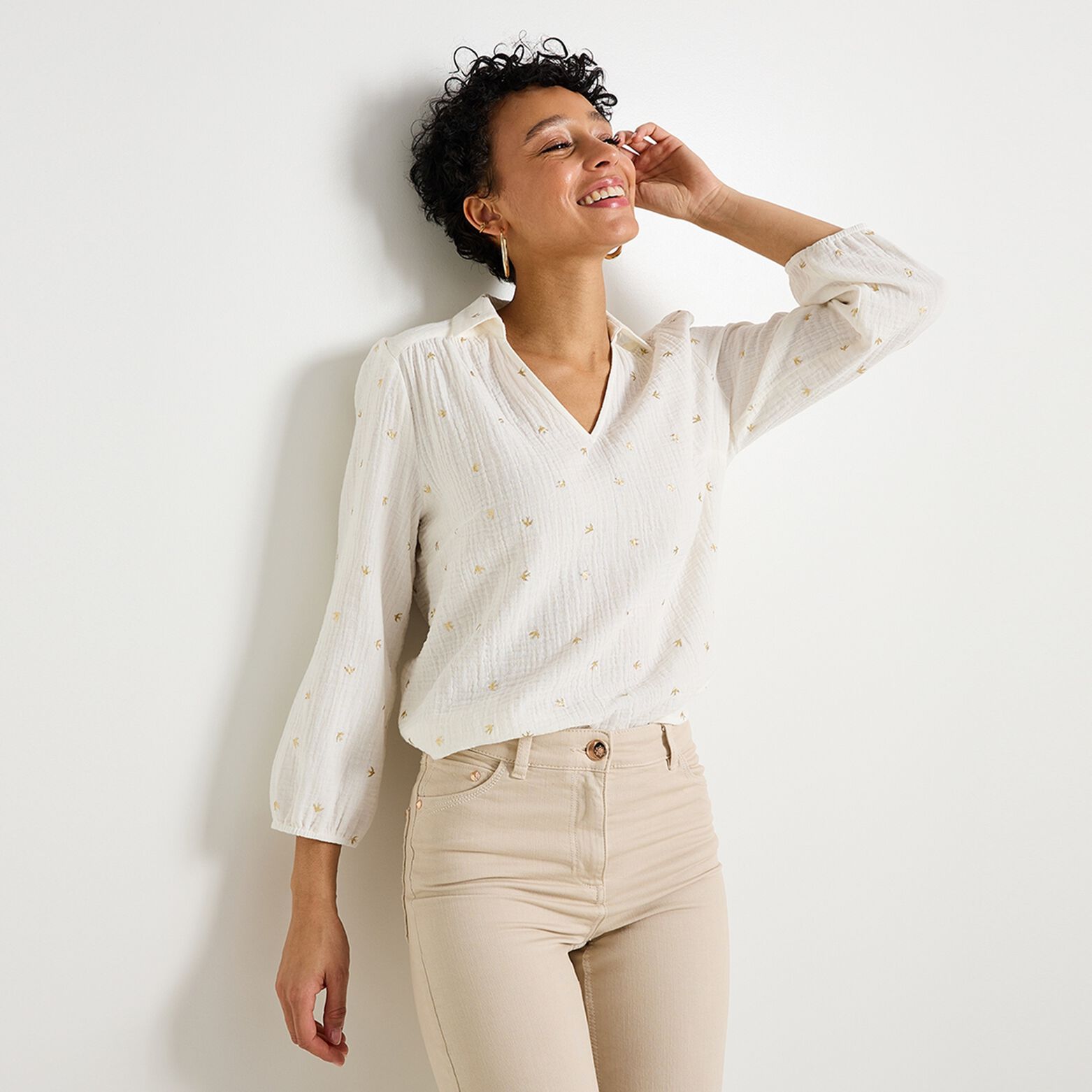 Blouse en gaze de coton femme