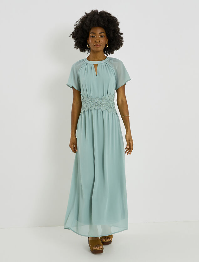 Robe longue unie habill&eacute;e 