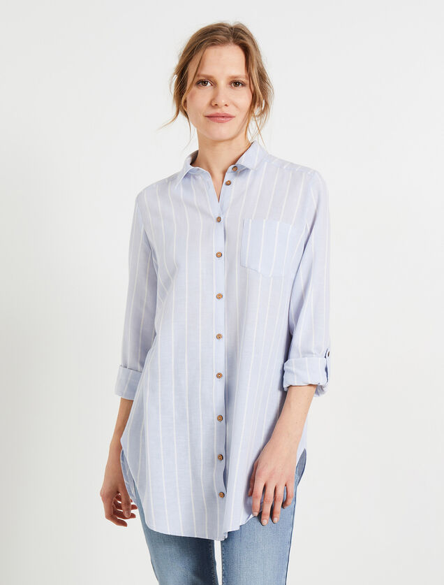 Chemise oversize rayée femme