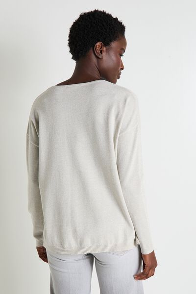 Pull col V femme
